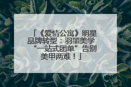《爱情公寓》明星品牌转型：羽墨美学“一站式团单”告别美甲两难！