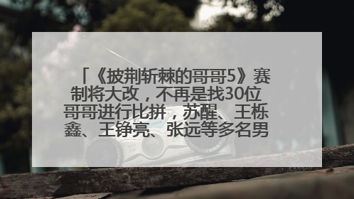 《披荆斩棘的哥哥5》赛制将大改，不再是找30位哥哥进行比拼，苏醒、王栎鑫、王铮亮、张远等多名男团选手被曝将参加