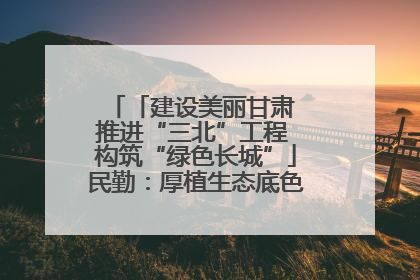 「建设美丽甘肃 推进“三北”工程 构筑“绿色长城”」民勤：厚植生态底色 筑牢绿色屏障