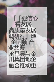 「强信心 看发展·高质量发展调研行」地企同频 产业共振——永昌县与金川集团地企融合推动重大项目建设