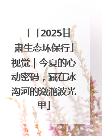 「2025甘肃生态环保行」视觉｜今夏的心动密码，藏在冰沟河的潋滟波光里