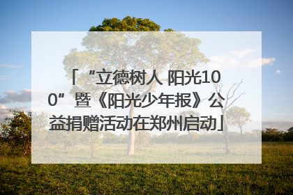 “立德树人 阳光100”暨《阳光少年报》公益捐赠活动在郑州启动