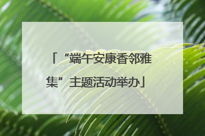 “端午安康香邻雅集”主题活动举办