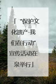 “保护文化遗产·我们在行动”宣传活动在泉举行
