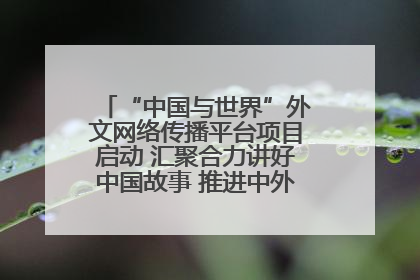 “中国与世界”外文网络传播平台项目启动 汇聚合力讲好中国故事 推进中外文明交流互鉴