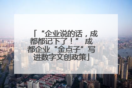 “企业说的话，成都都记下了！” 成都企业“金点子”写进数字文创政策