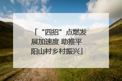 “四招”点燃发展加速度 助推平阳山村乡村振兴