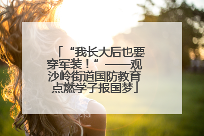“我长大后也要穿军装！”——观沙岭街道国防教育点燃学子报国梦