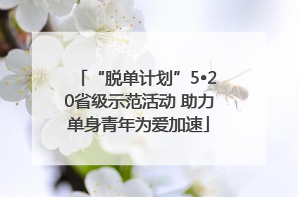 “脱单计划”5•20省级示范活动 助力单身青年为爱加速