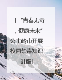 “青春无毒，健康未来”公主岭市开展校园禁毒知识讲座