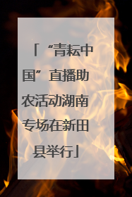 “青耘中国”直播助农活动湖南专场在新田县举行