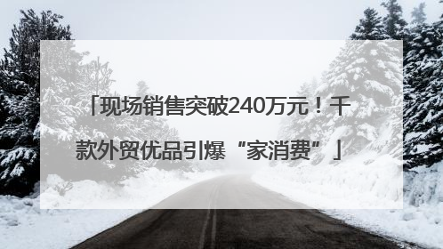 现场销售突破240万元！千款外贸优品引爆“家消费”