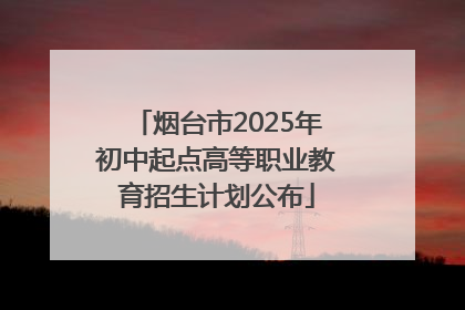 烟台市2025年初中起点高等职业教育招生计划公布