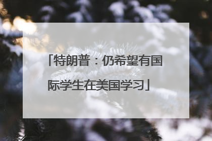 特朗普：仍希望有国际学生在美国学习