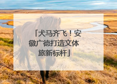 犬马齐飞！安徽广德打造文体旅新标杆