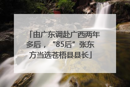 由广东调赴广西两年多后，“85后”张东方当选苍梧县县长