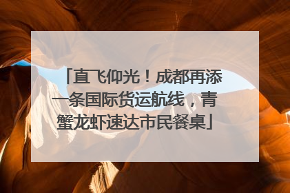 直飞仰光！成都再添一条国际货运航线，青蟹龙虾速达市民餐桌