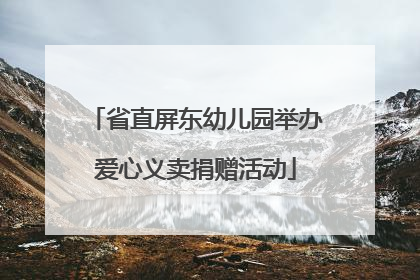 省直屏东幼儿园举办爱心义卖捐赠活动