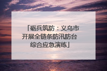 砺兵筑防：义乌市开展全链条防汛防台综合应急演练