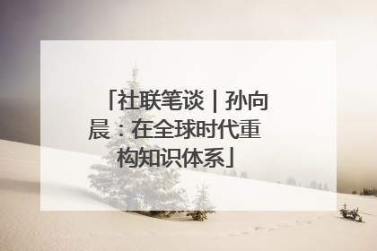 社联笔谈｜孙向晨：在全球时代重构知识体系
