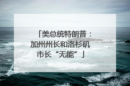 美总统特朗普：加州州长和洛杉矶市长“无能”