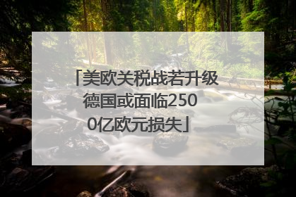 美欧关税战若升级 德国或面临2500亿欧元损失