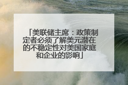 美联储主席：政策制定者必须了解美元潜在的不稳定性对美国家庭和企业的影响