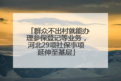 群众不出村就能办理参保登记等业务，河北29项社保事项延伸至基层