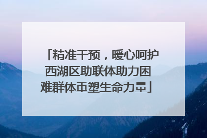 精准干预，暖心呵护 西湖区助联体助力困难群体重塑生命力量