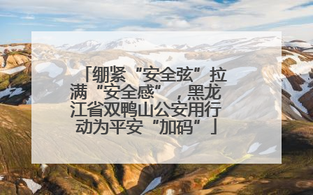 绷紧“安全弦”拉满“安全感”，黑龙江省双鸭山公安用行动为平安“加码”