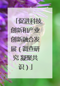 促进科技创新和产业创新融合发展（调查研究 凝聚共识）