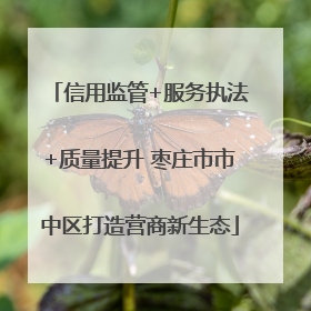 信用监管+服务执法+质量提升 枣庄市市中区打造营商新生态