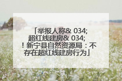 举报人称& 034;超红线建房& 034;！新宁县自然资源局：不存在超红线建房行为