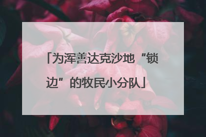 为浑善达克沙地“锁边”的牧民小分队
