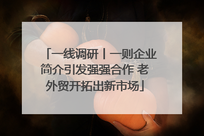 一线调研丨一则企业简介引发强强合作 老外贸开拓出新市场