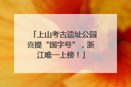 上山考古遗址公园喜提“国字号”，浙江唯一上榜！