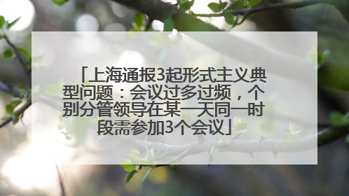 上海通报3起形式主义典型问题：会议过多过频，个别分管领导在某一天同一时段需参加3个会议
