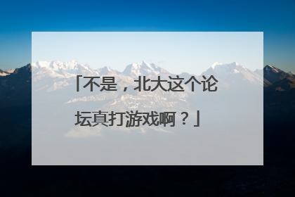 不是，北大这个论坛真打游戏啊？
