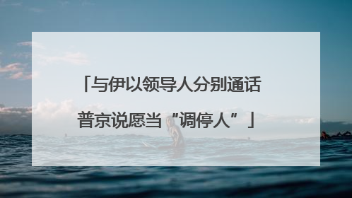 与伊以领导人分别通话 普京说愿当“调停人”
