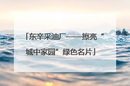 东辛采油厂——擦亮“城中家园”绿色名片