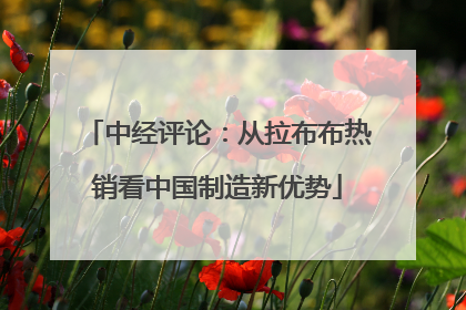 中经评论：从拉布布热销看中国制造新优势