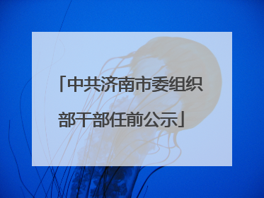 中共济南市委组织部干部任前公示