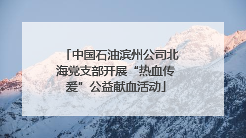 中国石油滨州公司北海党支部开展“热血传爱”公益献血活动