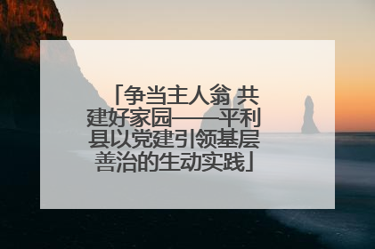 争当主人翁 共建好家园——平利县以党建引领基层善治的生动实践
