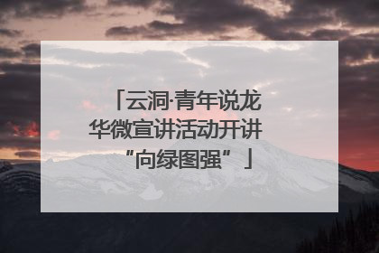 云洞·青年说龙华微宣讲活动开讲“向绿图强”