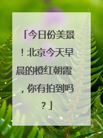 今日份美景！北京今天早晨的橙红朝霞，你有拍到吗？