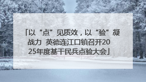 以“点”见质效，以“验”凝战力  英德连江口镇召开2025年度基干民兵点验大会
