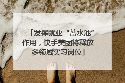 发挥就业“蓄水池”作用，快手美团将释放多领域实习岗位