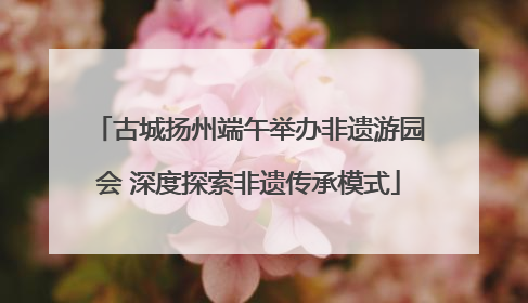 古城扬州端午举办非遗游园会 深度探索非遗传承模式
