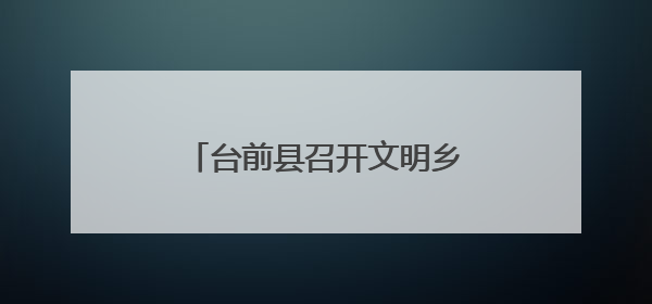 台前县召开文明乡风建设现场推进会